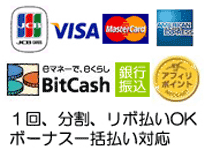 クレジットカードと銀行振込でお支払いいただけます。